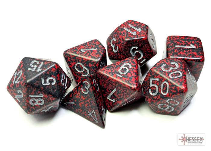 Speckled Silver Volcano Polyhedral 7-Dice Set - CHX25344